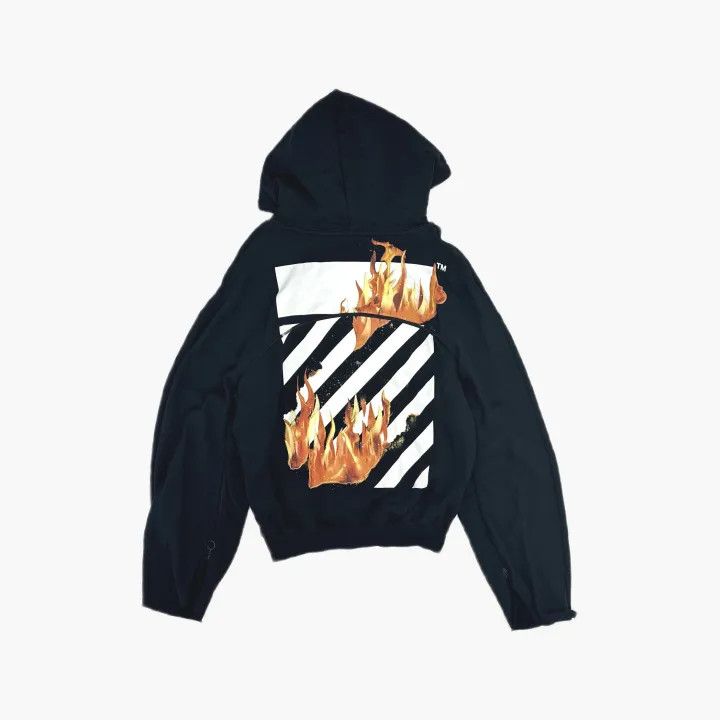 Off-White Off-White Black Flame Graphic Hoodie 0079 Size US S / EU 44-46 / 1 - 3 Thumbnail
