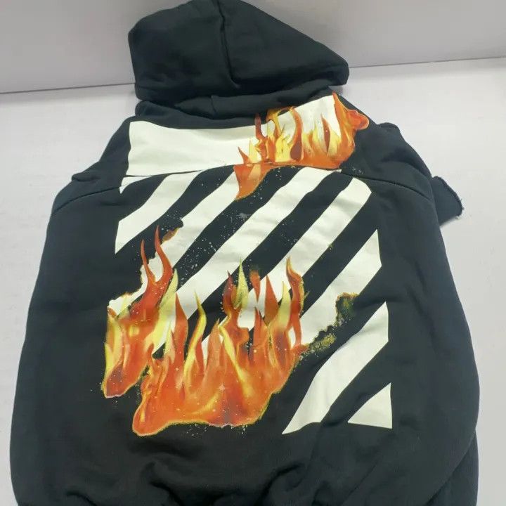 Off-White Off-White Black Flame Graphic Hoodie 0079 Size US S / EU 44-46 / 1 - 11 Thumbnail