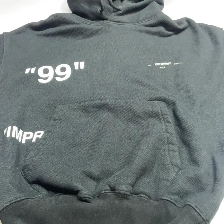 Off-White Off-White Black Loose-Fit Hoodie with Print 0079 Size US XXS / EU 40 - 8 Thumbnail