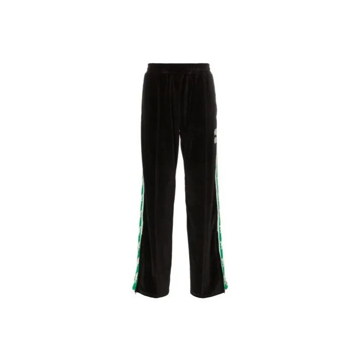 Off-White Off-White Black Velvet Track Pants for Men 0079 Size US 28 / EU 44 - 2 Thumbnail