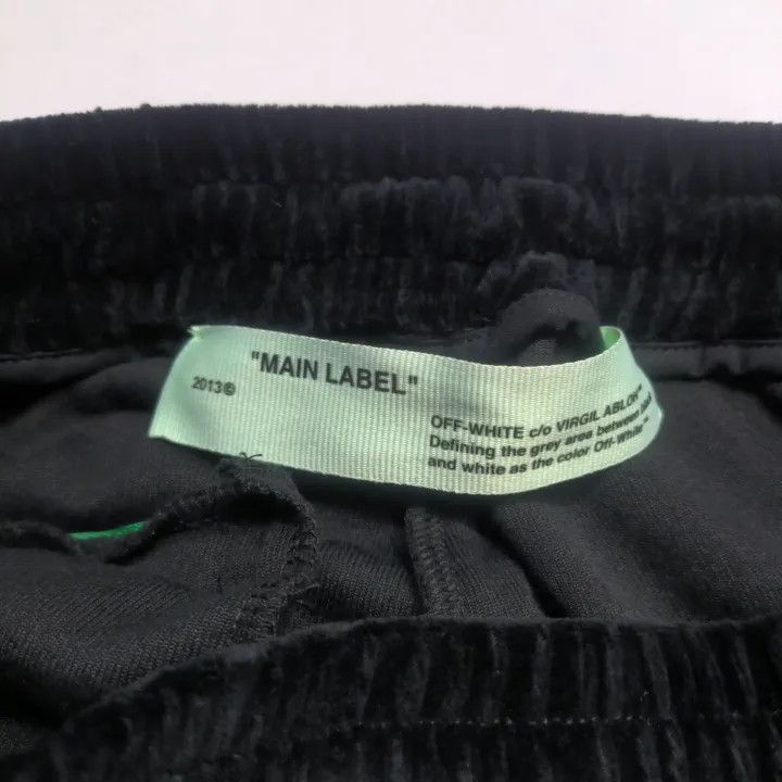Off-White Off-White Black Velvet Track Pants for Men 0079 Size US 28 / EU 44 - 4 Thumbnail