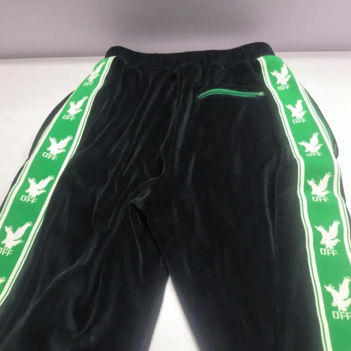 Off-White Off-White Black Velvet Track Pants for Men 0079 Size US 28 / EU 44 - 5 Thumbnail