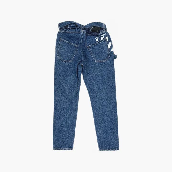 Off-White Off-White Minimalist Letter Print Denim Pants 0079 Size US 30 / EU 46 - 3 Thumbnail