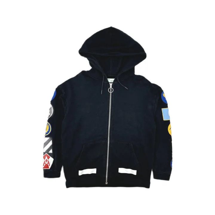 Off-White Off-White Black Hoodie with Patches 0079 Size US XXS / EU 40 - 2 Thumbnail