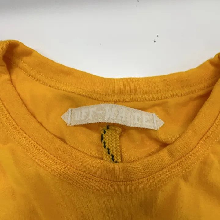 Off-White Off-White Virgil Abloh Yellow Graphic Tee 0079 Size US XXS / EU 40 - 4 Thumbnail