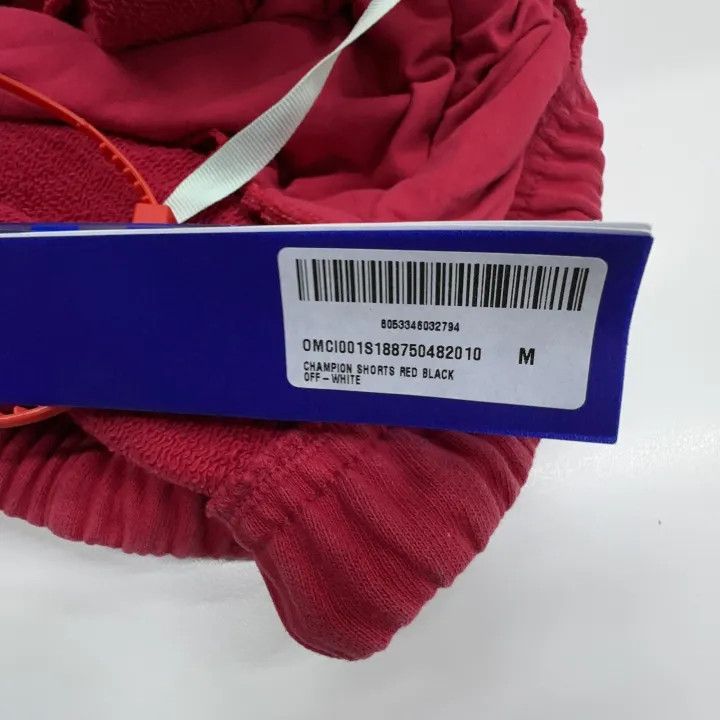 Off-White Off-White x Champion Red Embroidered Shorts 0079 Size US 27 - 2 Thumbnail