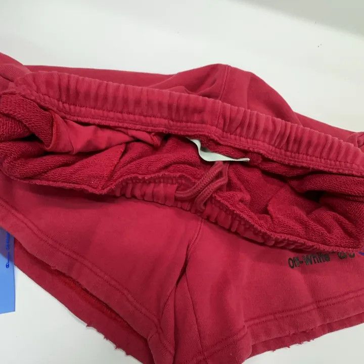 Off-White OFF-WHITE x Champion Red Logo Embroidered Shorts 0079 Size US 26 / EU 42 - 6 Thumbnail