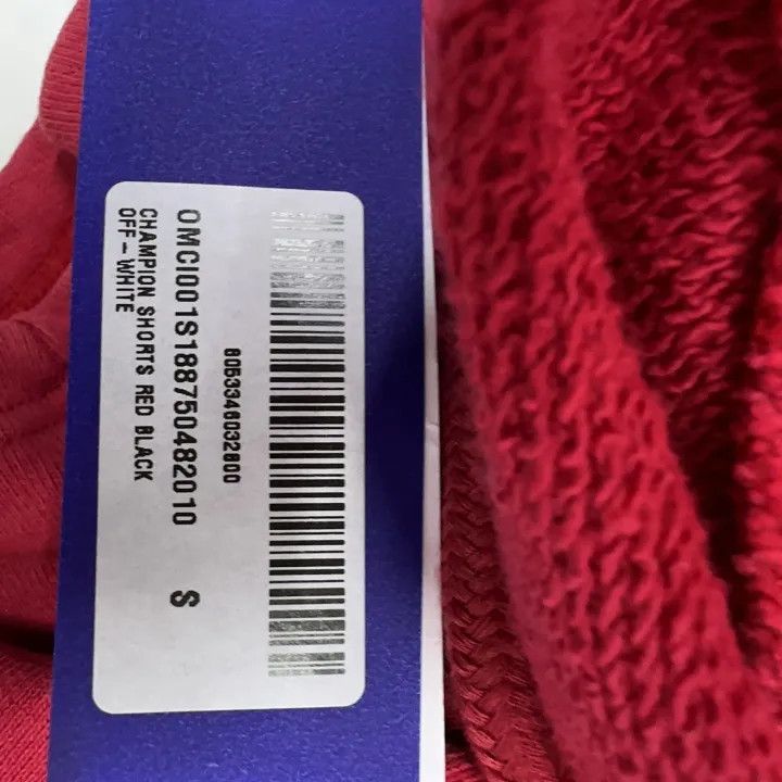 Off-White OFF-WHITE x Champion Red Logo Embroidered Shorts 0079 Size US 26 / EU 42 - 2 Thumbnail