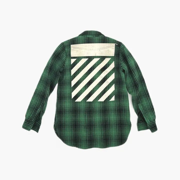 Off-White OFF-WHITE Green Plaid Casual Long Sleeve Shirt 0079 Size US XS / EU 42 / 0 - 3 Thumbnail