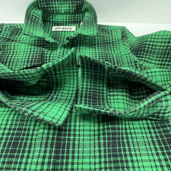 Off-White OFF-WHITE Green Plaid Casual Long Sleeve Shirt 0079 Size US XS / EU 42 / 0 - 10 Thumbnail