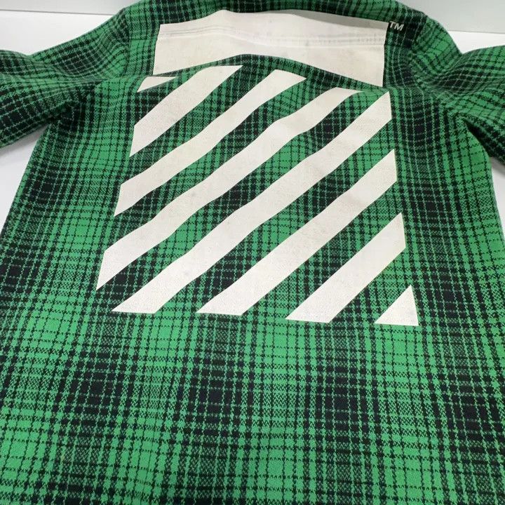 Off-White OFF-WHITE Green Plaid Casual Long Sleeve Shirt 0079 Size US XS / EU 42 / 0 - 12 Thumbnail