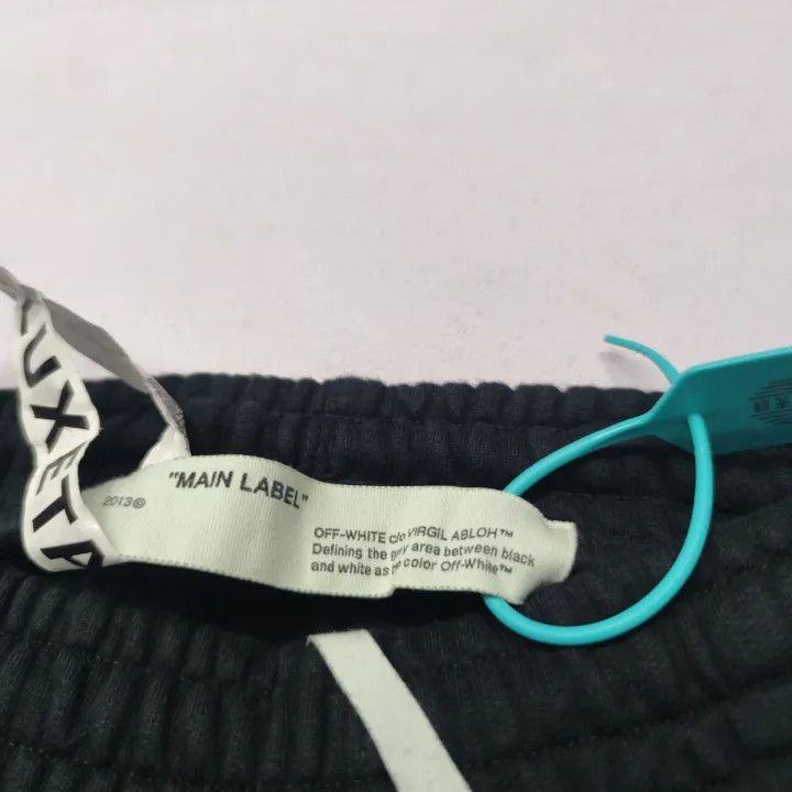 Off-White Off-White Black Striped Cotton Joggers for Men 0079 Size US 27 - 4 Thumbnail