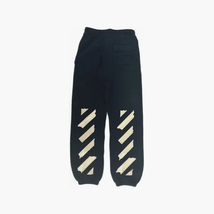Off-White Off-White Black Striped Cotton Joggers for Men 0079 Size US 27 - 3 Thumbnail