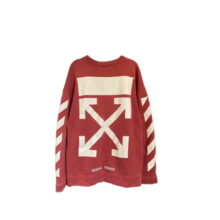 Off-White OFF-WHITE Red Arrow Graphic Hoodie for Men 0079 Size US XXS / EU 40 - 2 Thumbnail