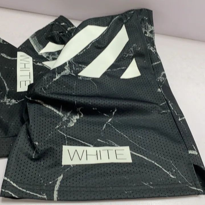 Off-White Off-White Black Marble Print Mesh Shorts 0079 Size US 32 / EU 48 - 8 Thumbnail
