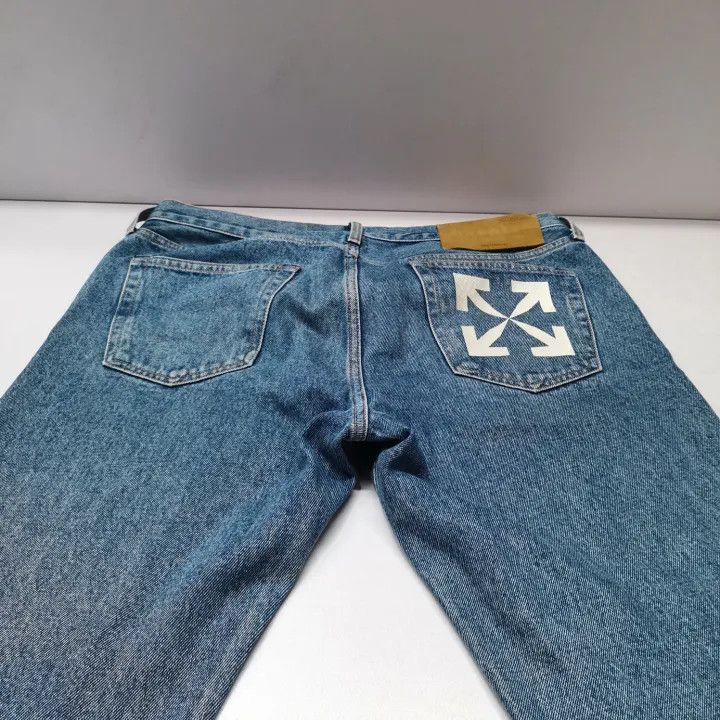 Off-White Off-White Logo Straight Leg Denim Jeans 0079 Size US 33 - 13 Thumbnail