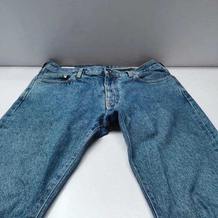 Off-White Off-White Logo Straight Leg Denim Jeans 0079 Size US 33 - 10 Thumbnail