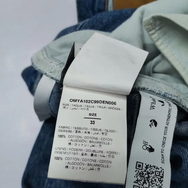 Off-White Off-White Logo Straight Leg Denim Jeans 0079 Size US 33 - 6 Thumbnail