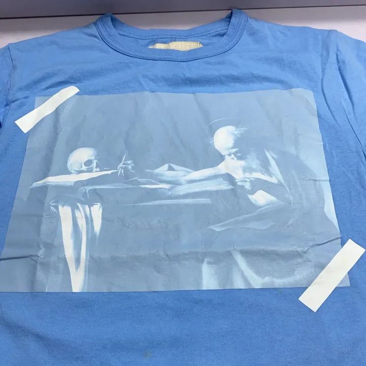Off-White OFF-WHITE Blue Skull Oil Painting T-Shirt 0079 Size US XXS / EU 40 - 18 Thumbnail