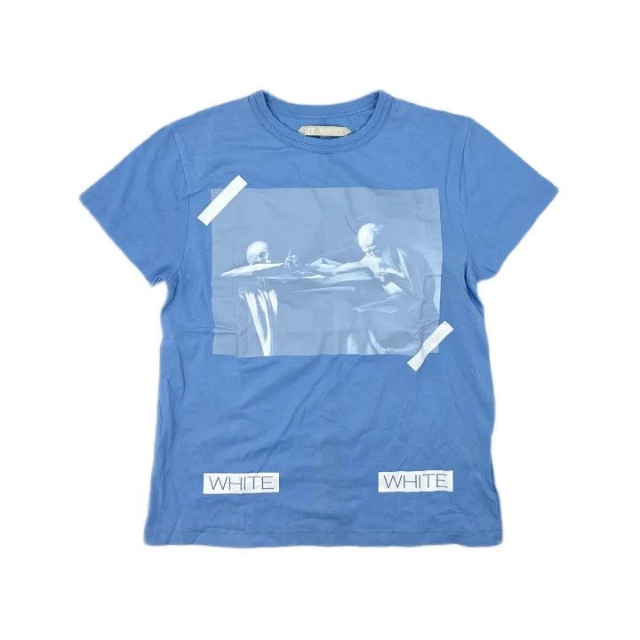 Off-White OFF-WHITE Blue Skull Oil Painting T-Shirt 0079 Size US XXS / EU 40 - 2 Thumbnail