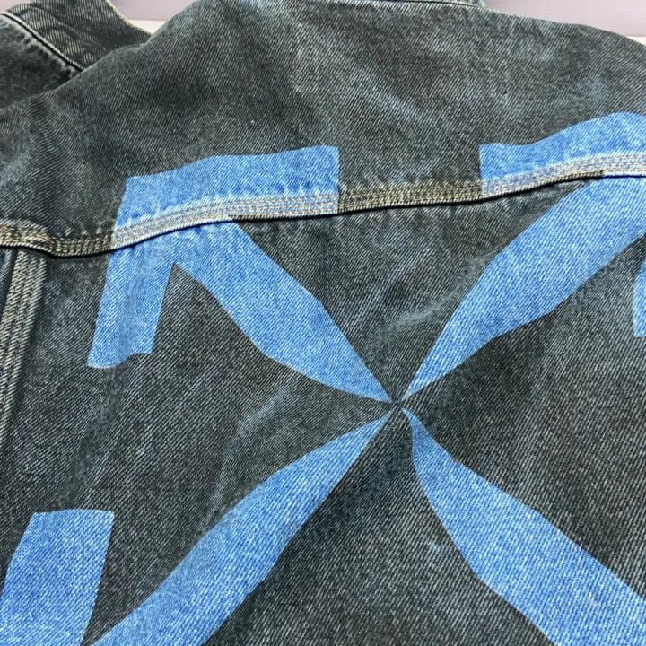 Off-White Off-White Black Denim Jacket with Logo Print 0079 Size US S / EU 44-46 / 1 - 6 Thumbnail