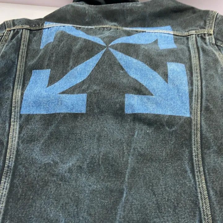 Off-White Off-White Black Denim Jacket with Logo Print 0079 Size US S / EU 44-46 / 1 - 11 Thumbnail