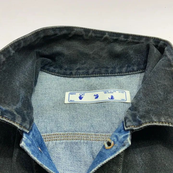 Off-White Off-White Black Denim Jacket with Logo Print 0079 Size US S / EU 44-46 / 1 - 7 Thumbnail