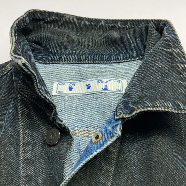 Off-White Off-White Black Denim Jacket with Logo Print 0079 Size US S / EU 44-46 / 1 - 8 Thumbnail