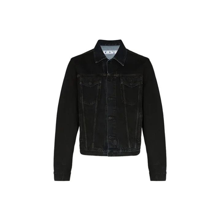 Off-White Off-White Black Denim Jacket with Logo Print 0079 Size US S / EU 44-46 / 1 - 2 Thumbnail