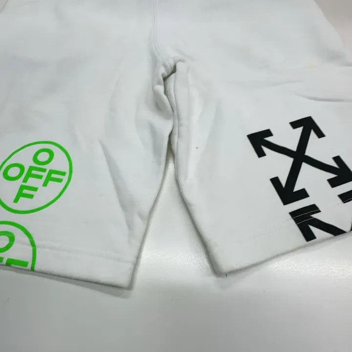 Off-White OFF-WHITE White Logo Print Casual Shorts 0079 Size US 26 / EU 42 - 8 Thumbnail