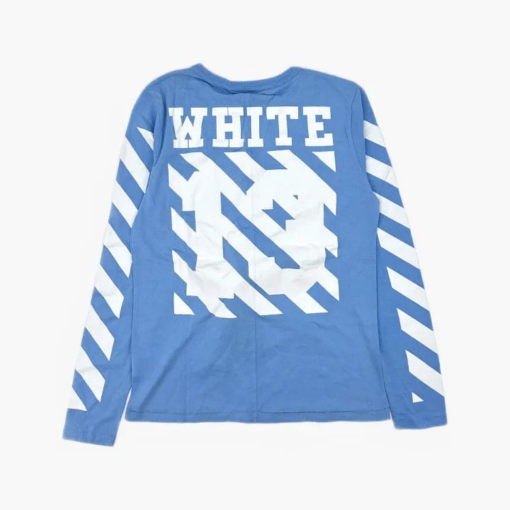 Off-White Off-White Long Sleeve Striped T-Shirt Unisex Blue 0079 Size US S / EU 44-46 / 1 - 3 Thumbnail