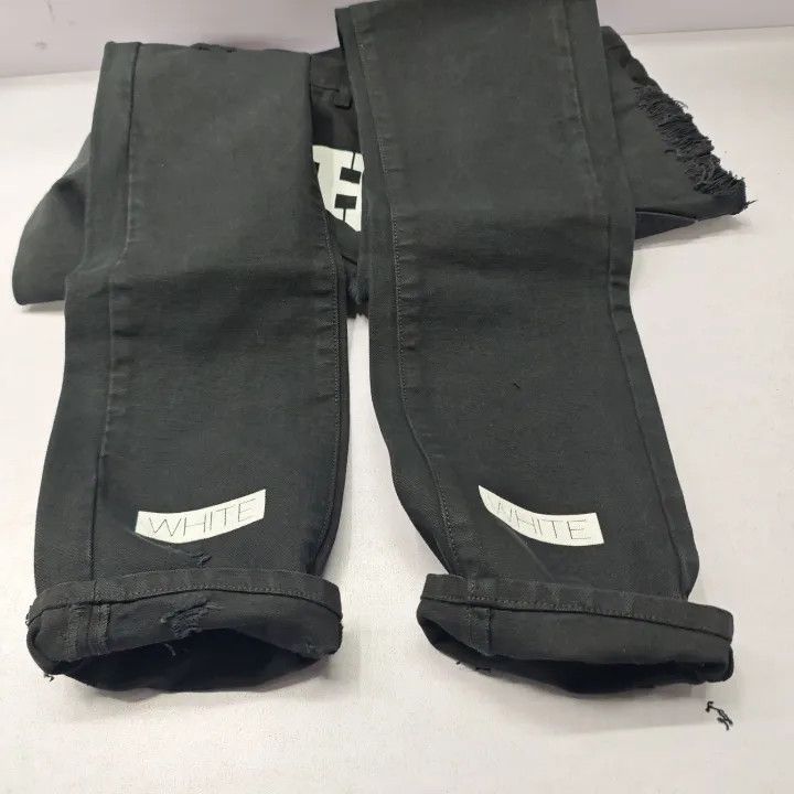 Off-White Off-White Distressed Slim Fit Black Jeans 0079 Size US 31 - 11 Thumbnail