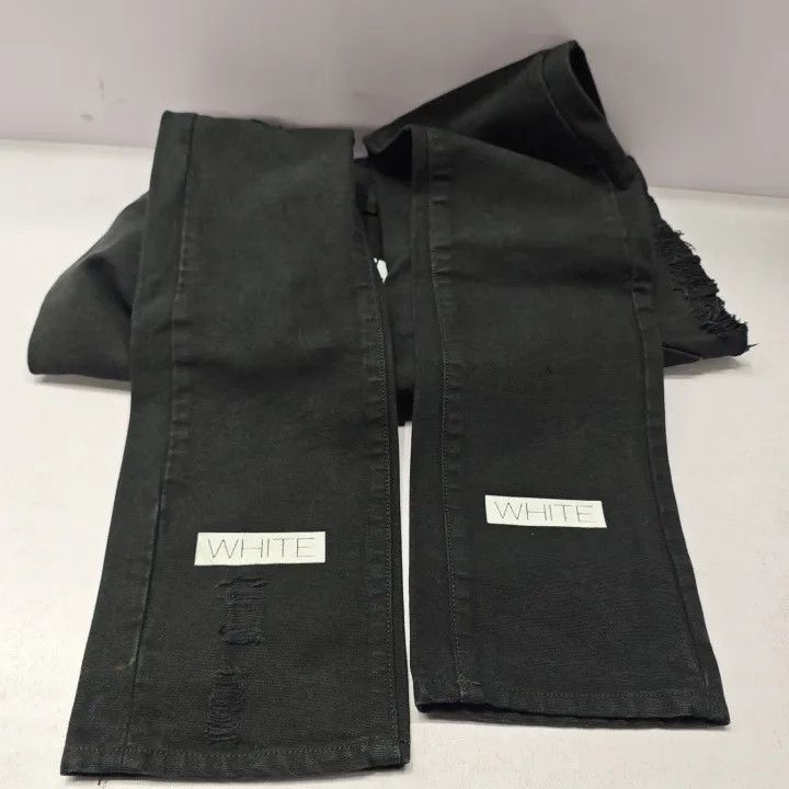 Off-White Off-White Distressed Slim Fit Black Jeans 0079 Size US 31 - 10 Thumbnail