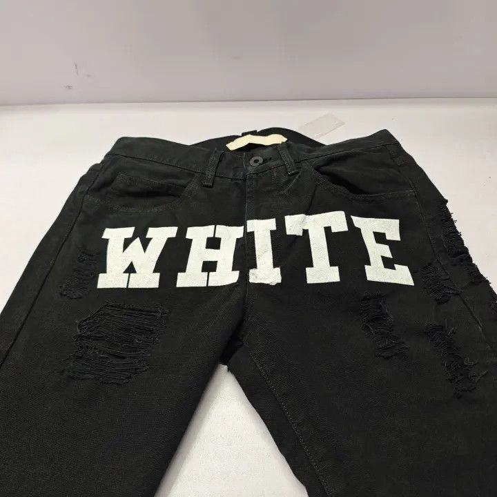 Off-White Off-White Distressed Slim Fit Black Jeans 0079 Size US 31 - 9 Thumbnail