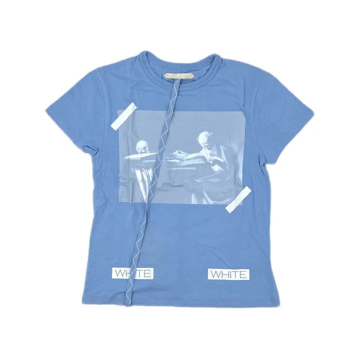 Off-White Off-White Blue Skull Painting T-Shirt 0079 Size US XXS / EU 40 - 2 Thumbnail