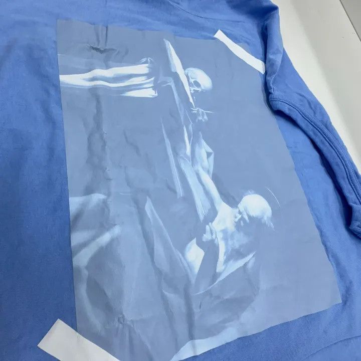 Off-White Off-White Skull Painting T-Shirt in Blue 0079 Size US XXS / EU 40 - 6 Thumbnail