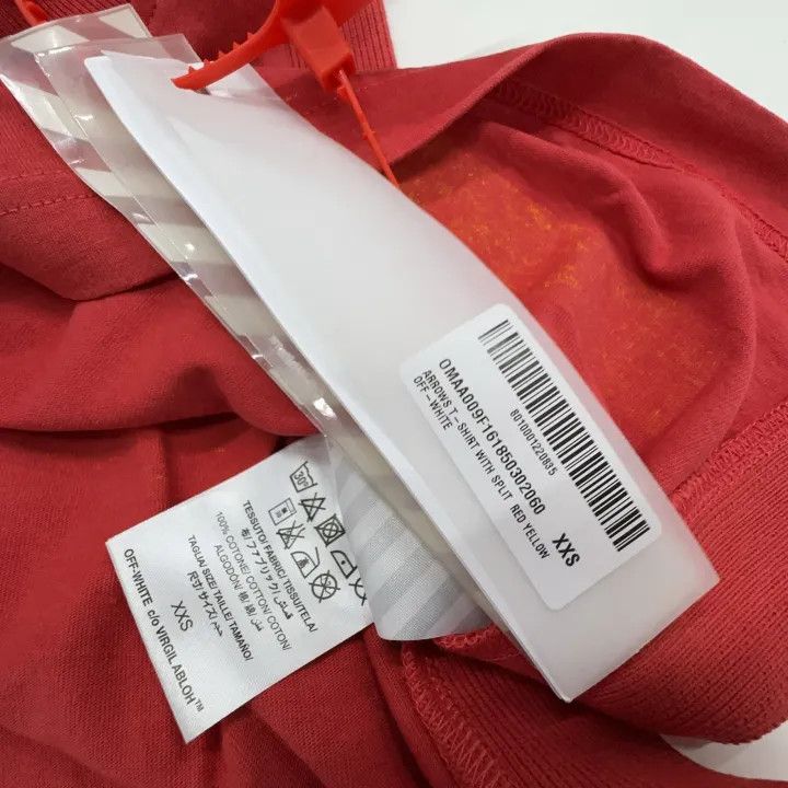 Off-White Off-White Red Short-Sleeve T-Shirt 0079 Size US XXS / EU 40 - 3 Thumbnail