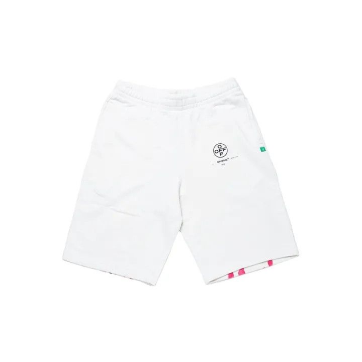 Off-White Off-White SS19 White Graphic Athletic Shorts 0079 Size US 26 / EU 42 - 2 Thumbnail