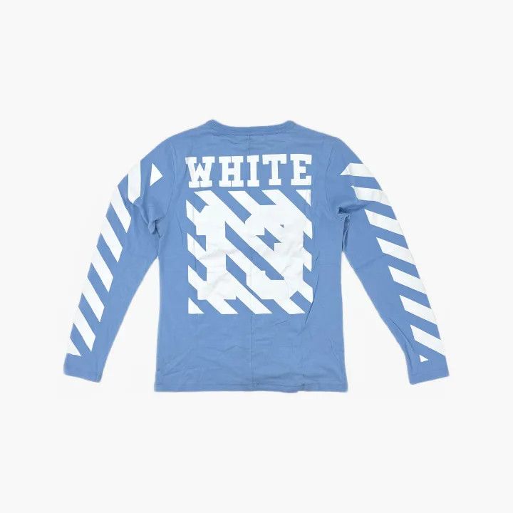 Off-White OFF-WHITE Blue Long Sleeve Striped T-Shirt 0079 Size US S / EU 44-46 / 1 - 3 Thumbnail