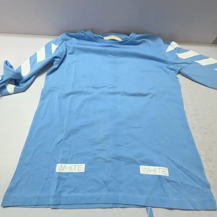Off-White OFF-WHITE Blue Long Sleeve Striped T-Shirt 0079 Size US S / EU 44-46 / 1 - 10 Thumbnail