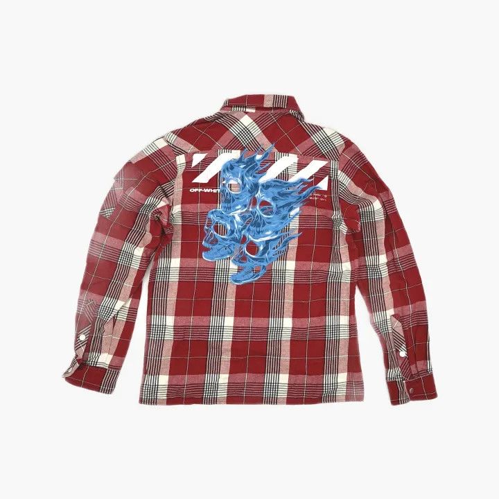 Off-White Off-White Red Plaid Zip-Up Shirt 0079 Size US M / EU 48-50 / 2 - 3 Thumbnail