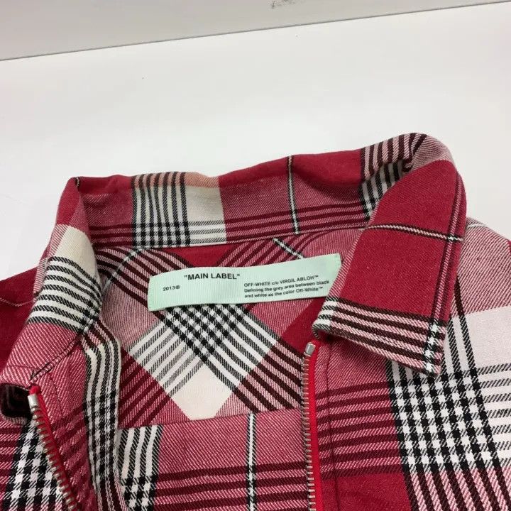 Off-White Off-White Red Plaid Zip-Up Shirt 0079 Size US M / EU 48-50 / 2 - 6 Thumbnail