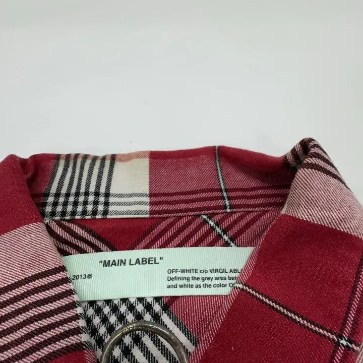 Off-White Off-White Red Plaid Zip-Up Shirt 0079 Size US M / EU 48-50 / 2 - 5 Thumbnail
