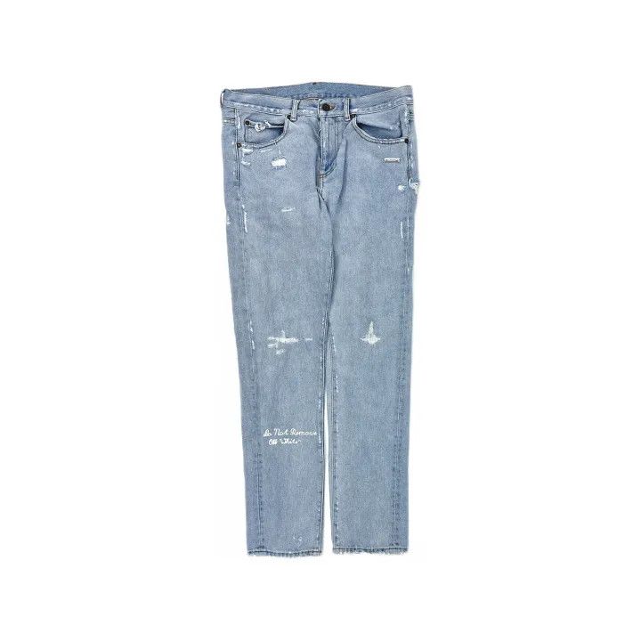 Off-White OFF-WHITE Distressed Light Blue Denim Jeans 0079 Size US 32 / EU 48 - 2 Thumbnail
