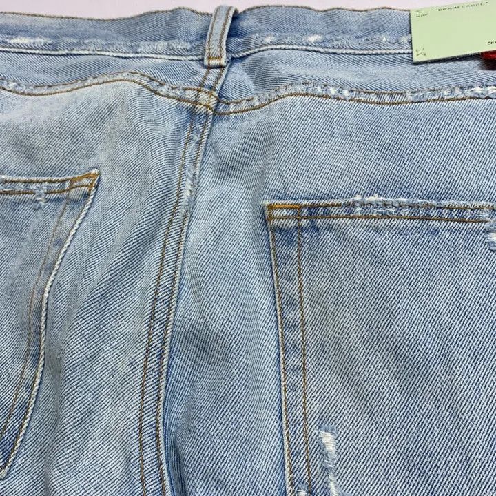 Off-White OFF-WHITE Distressed Light Blue Denim Jeans 0079 Size US 32 / EU 48 - 7 Thumbnail