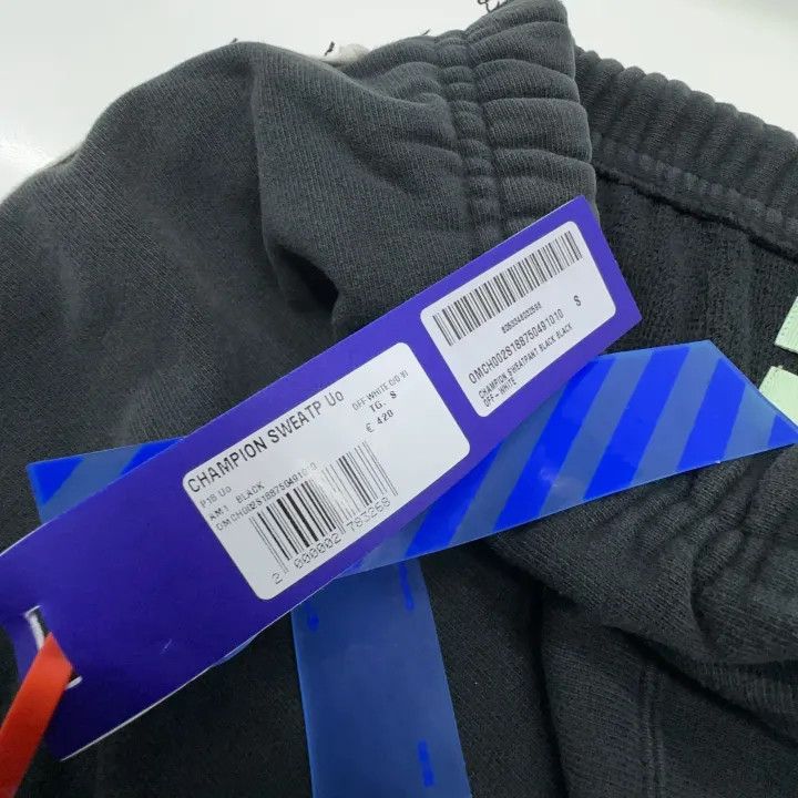 Off-White Off-White x Champion Black Arrow Print Sweatpants 0079 Size US 26 / EU 42 - 4 Thumbnail