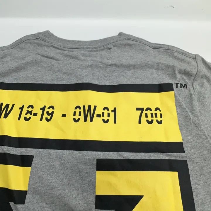 Off-White Off-White Gray Long Sleeve T-Shirt with Yellow Accents 0079 Size US S / EU 44-46 / 1 - 7 Thumbnail