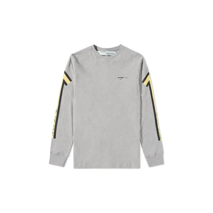 Off-White Off-White Gray Long Sleeve T-Shirt with Yellow Accents 0079 Size US S / EU 44-46 / 1 - 2 Thumbnail