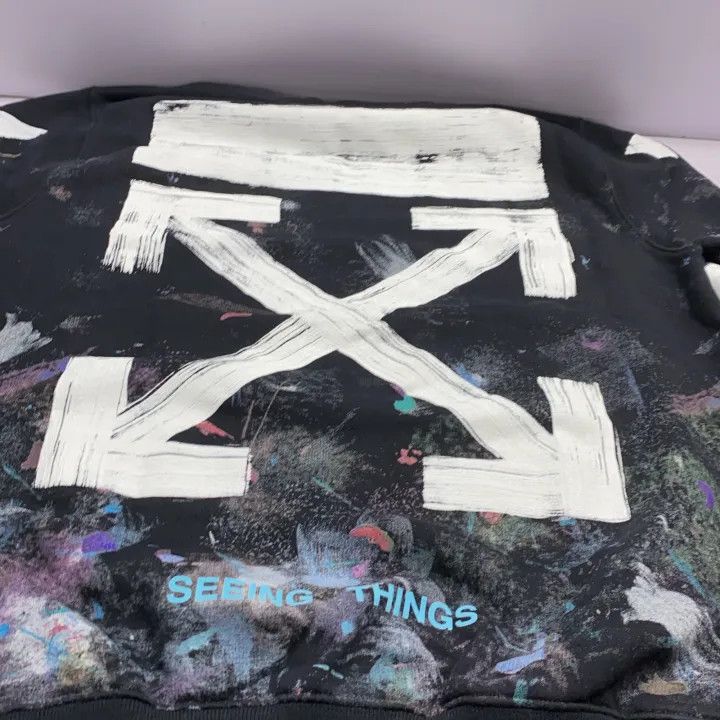 Off-White Off-White Black Splash Print Pullover Sweatshirt 0079 Size US S / EU 44-46 / 1 - 13 Thumbnail