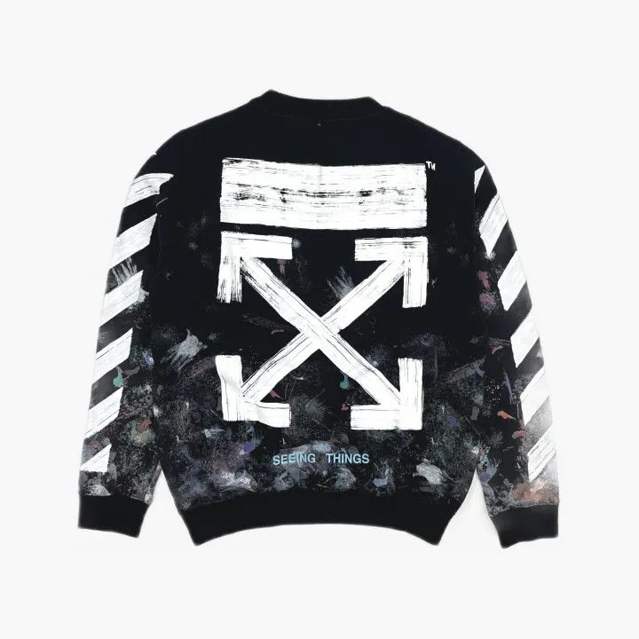Off-White Off-White Black Splash Print Pullover Sweatshirt 0079 Size US S / EU 44-46 / 1 - 3 Thumbnail